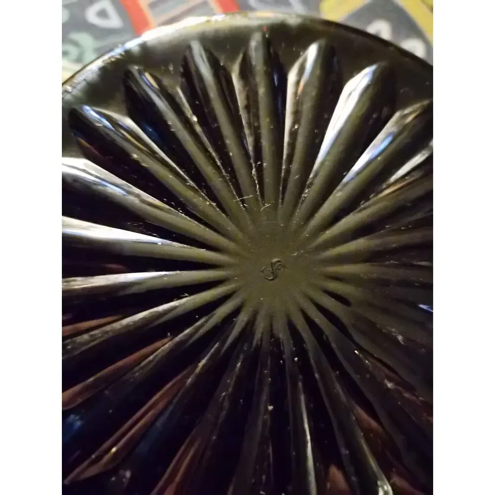 Vintage LE Smith Carnivasl Glass Bowl In The Sawtooth Hobstar And Daisy Pattern